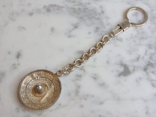 Vintage Estate Sterling Silver Sombrero Keychain 20.0g E4997