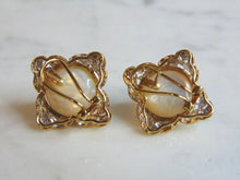 Load image into Gallery viewer, Womens Vintage Estate 14K Gold Diamond Pearl Earrings 9.6g E2020