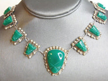 Load image into Gallery viewer, Womens Vintage Estate Sterling Silver Aventurine Stone Necklace 43.6g E5034