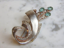 Load image into Gallery viewer, Womens Vintage Estate Sterling Silver w/ CZ Stones Brooch 18.9g E5093