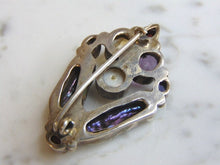 Load image into Gallery viewer, Womens Vintage Estate Sterling Silver Multi Stone Brooch 17.5g E5100