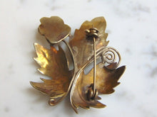 Load image into Gallery viewer, Womens Vintage Estate Sterling Silver Gold Tone Leaf Brooch 6.9g E5103