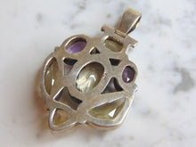 Load image into Gallery viewer, Womens Vintage Estate Sterling Silver Multi Stone Pendant 37.1g E5139