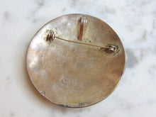 Load image into Gallery viewer, Womens Vintage Estate Sterling Silver Mayan Brooch w/ Turquoise Stone 19.3g E5143