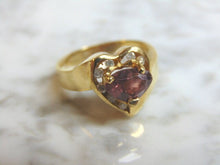 Load image into Gallery viewer, Womens Vintage Estate 14K Yellow Gold Ruby Diamond Heart Ring 6.6g #E3000