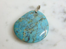 Load image into Gallery viewer, Womens Vintage Estate Sterling Silver Turquoise Stone Pendant 12.0g E5171