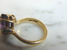 Load image into Gallery viewer, Womens Vintage Estate 14K Yellow Gold &amp; Marquis Amethyst Ring 3.7g E2915
