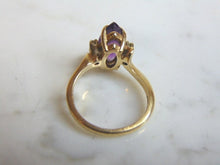 Load image into Gallery viewer, Womens Vintage Estate 14K Yellow Gold &amp; Marquis Amethyst Ring 3.7g E2915