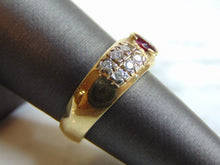 Load image into Gallery viewer, Womens Vintage Estate 14K Gold Diamond &amp; Garnet Ring 5.6g E2976
