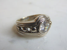 Load image into Gallery viewer, Womens Vintage Estate Sterling Silver Ring w/ CZ Stone 6.2g E5190