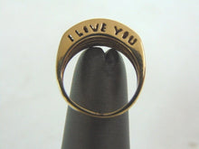 Load image into Gallery viewer, Womens Estate 14K Yellow Gold &quot;I Love You&quot; Diamond Ring , 4.6g E3359