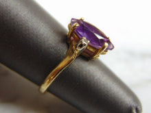 Load image into Gallery viewer, Womens Vintage Estate 14K Yellow Gold &amp; Marquis Amethyst Ring 3.7g E2915