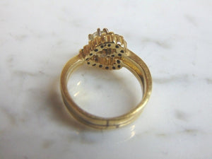 Vintage Estate 14K Yellow Gold Diamond Heart Ring 3.7g E2968