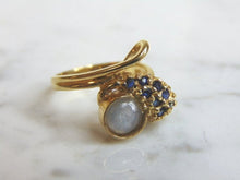 Load image into Gallery viewer, Womens Vintage Estate 14K Yellow Gold Blue Sapphire Ring 3.8g #E2973