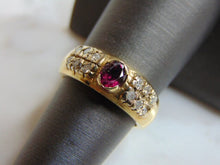 Load image into Gallery viewer, Womens Vintage Estate 14K Gold Diamond &amp; Garnet Ring 5.6g E2976