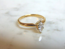 Load image into Gallery viewer, Womens Vintage Estate 14K Yellow Gold, .50cts Marquise Diamond Ring, 2.3g E3351