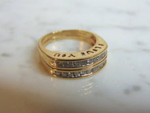 Load image into Gallery viewer, Womens Estate 14K Yellow Gold &quot;I Love You&quot; Diamond Ring , 4.6g E3359