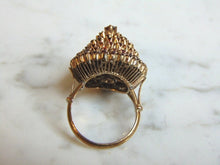 Load image into Gallery viewer, Womens Vintage Estate 10K Yellow Gold Garnet Cocktail Ring 7.9g E3364