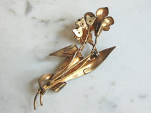 Load image into Gallery viewer, Womens Vintage Estate Sterling Silver Floral Brooch 12.2g E5436