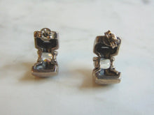 Load image into Gallery viewer, Womens Vintage Estate Sterling Silver CZ Earrings 8.2g E5442