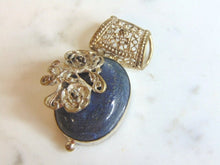 Load image into Gallery viewer, Womens Vintage Estate Sterling Silver Lapis Lazuli Pendant 15.3g E5511