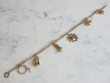 Load image into Gallery viewer, Womens Vintage Estate Sterling Silver Charm Bracelet 15.6g E5551