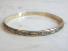 Load image into Gallery viewer, Womens Vintage Estate Sterling Silver Abalone Bracelet 11.5g E5591