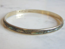Load image into Gallery viewer, Womens Vintage Estate Sterling Silver Abalone Bracelet 11.5g E5591