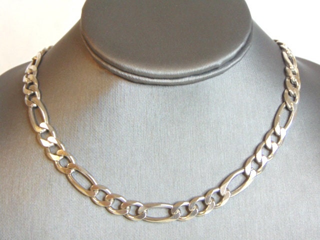 Vintage Estate Sterling Silver Italian Chain Link Necklace 55.6g E5607