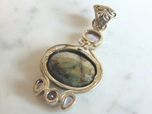 Load image into Gallery viewer, Womens Vintage Estate Sterling Silver Multi Stone Pendant 10.6g E5642