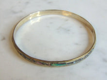 Load image into Gallery viewer, Womens Vintage Estate Sterling Silver Abalone Bracelet 7.2g E5670
