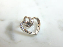 Load image into Gallery viewer, Womens Vintage Estate Sterling Silver CZ Heart Pendant 2.8g E5390