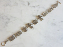 Load image into Gallery viewer, Womens Vintage Estate Sterling Silver School Bracelet 13.8g E5699