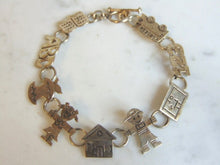 Load image into Gallery viewer, Womens Vintage Estate Sterling Silver School Bracelet 13.8g E5699