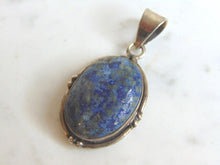Load image into Gallery viewer, Womens Vintage Estate Sterling Silver Lapis Lazuli Pendant 12.6g E5731