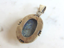 Load image into Gallery viewer, Womens Vintage Estate Sterling Silver Lapis Lazuli Pendant 12.6g E5731