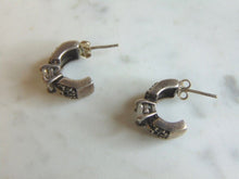 Load image into Gallery viewer, Womens Vintage Estate Sterling Silver CZ Earrings 8.2g E5442