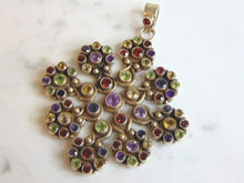 Load image into Gallery viewer, Womens Vintage Estate Sterling Silver Multi Stone Pendant 33.2g E5461
