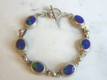 Load image into Gallery viewer, Womens Vintage Estate Sterling Silver Azurmalachite Bracelet 17.4g E5751