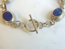 Load image into Gallery viewer, Womens Vintage Estate Sterling Silver Azurmalachite Bracelet 17.4g E5751