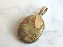 Load image into Gallery viewer, Womens Vintage Estate Sterling Silver Jasper Pendant 16.4g E5762