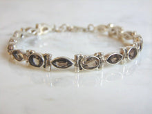 Load image into Gallery viewer, Womens Vintage Estate Sterling Silver Smoky Quartz Bracelet 14.9g E5748