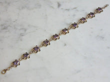 Load image into Gallery viewer, Womens Vintage Estate Sterling Silver Amethyst Bracelet 16.4g E5482