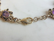 Load image into Gallery viewer, Womens Vintage Estate Sterling Silver Amethyst Bracelet 16.4g E5482