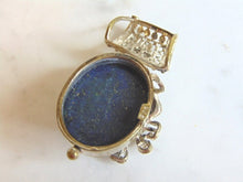 Load image into Gallery viewer, Womens Vintage Estate Sterling Silver Lapis Lazuli Pendant 15.3g E5511