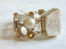 Load image into Gallery viewer, Womens Vintage Estate Sterling Silver Multi Stone Bracelet 72.3g E5521