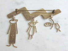 Load image into Gallery viewer, Womens Vintage Estate Sterling Silver Family Brooch 11.4g E5868