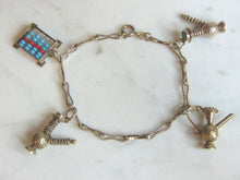 Load image into Gallery viewer, Womens Vintage Estate Sterling Silver Charm Bracelet 11.6g E5898