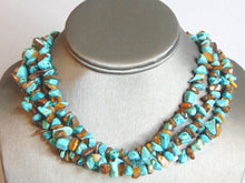 Load image into Gallery viewer, Womens Vintage Estate Turquoise &amp; Tiger's Eye Necklace 110.4g E5935