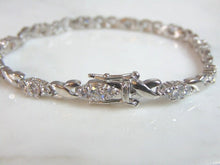 Load image into Gallery viewer, Womens Vintage Estate Sterling Silver CZ Bracelet 13.8g E5954